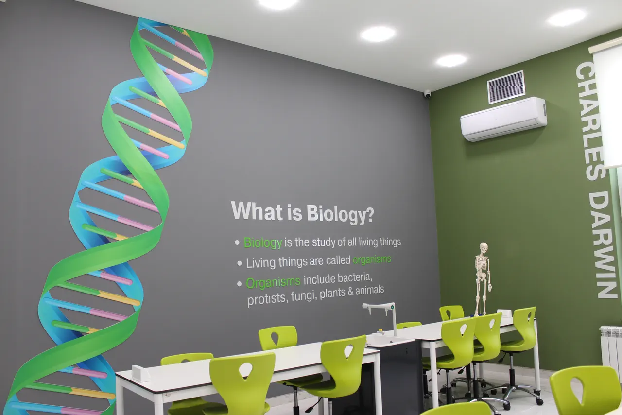 Biologiya laboratoriyası: divar tipli kondisioner və havalandırma qəfəsləri